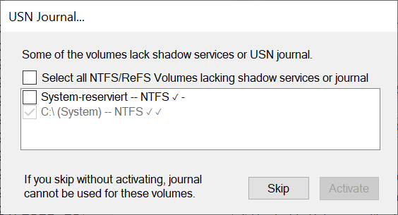 Journal Configuration